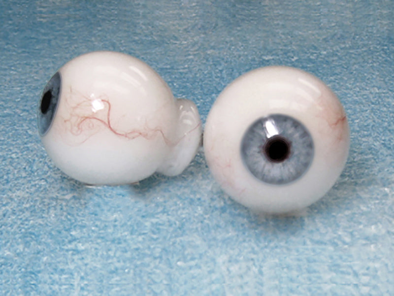 Ojos humanos de vidrio acrílico con vasos y venas de 27 mm