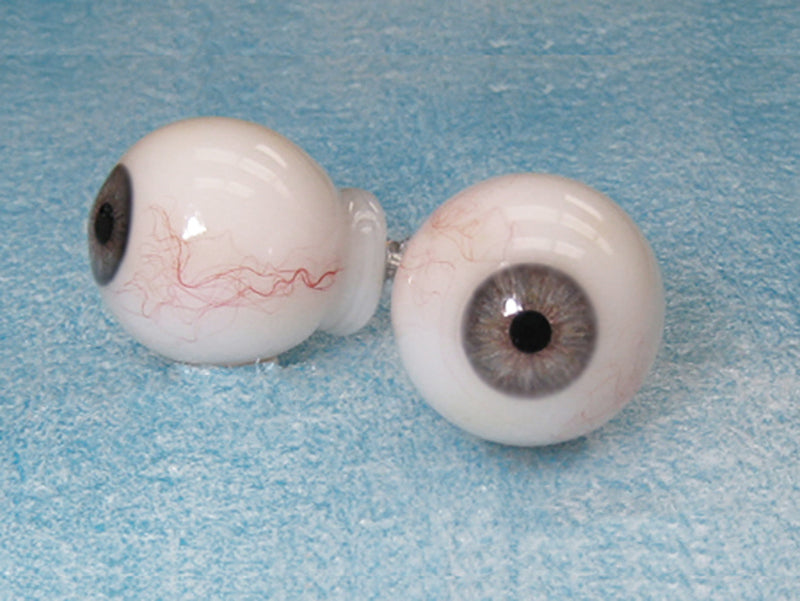 Ojos humanos de vidrio acrílico con vasos y venas de 27 mm