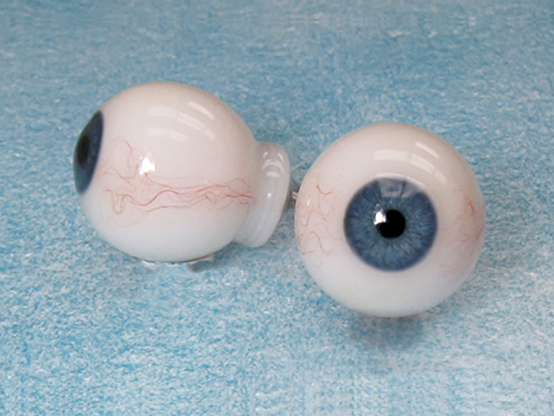 Ojos humanos de vidrio acrílico con vasos y venas de 27 mm