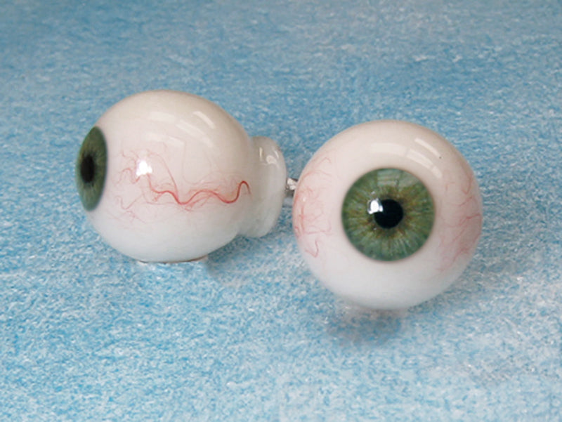 Ojos humanos de vidrio acrílico con vasos y venas de 27 mm