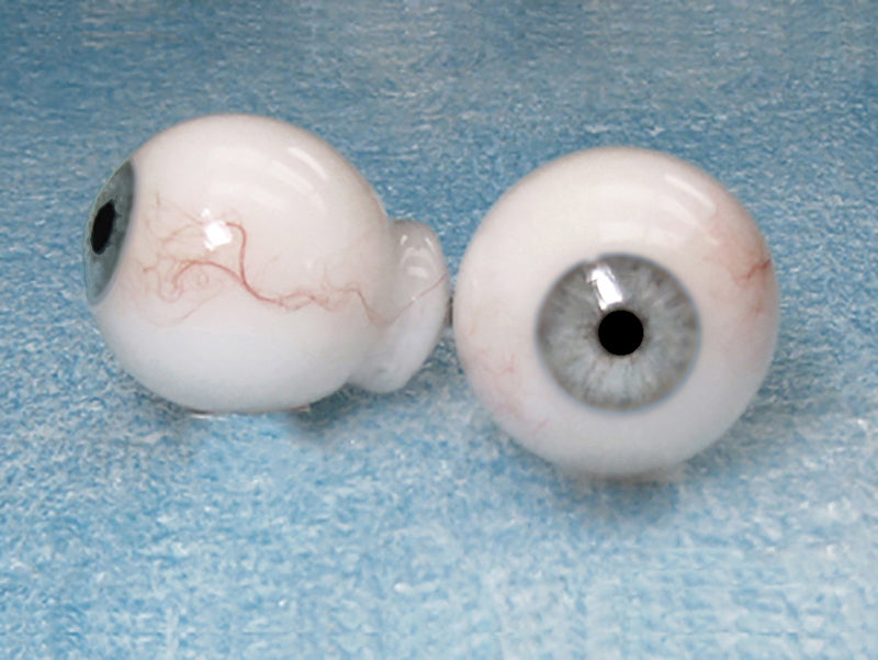 Ojos humanos de vidrio acrílico con vasos y venas de 27 mm