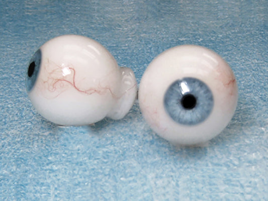 Yeux en verre acrylique avec vaisseaux et veines 27 mm