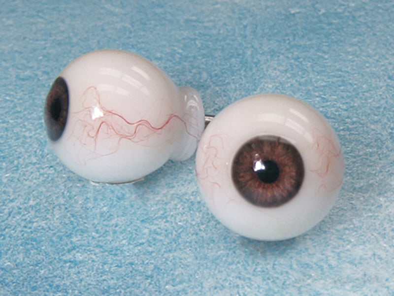 Ojos humanos de vidrio acrílico con vasos y venas de 27 mm